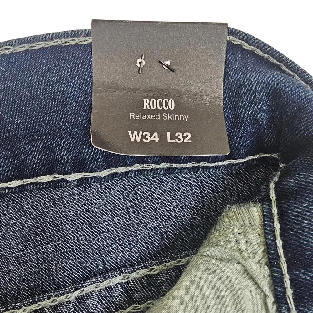 True Religion Rocco Big T Flap Skinny in Dark Woodland Wash 34x32